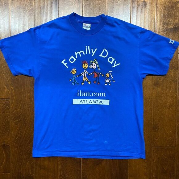 Hanes Vintage IBM Computers Family Day Atlanta Royal Blue T-Shirt Men's XL - Picture 3 of 8